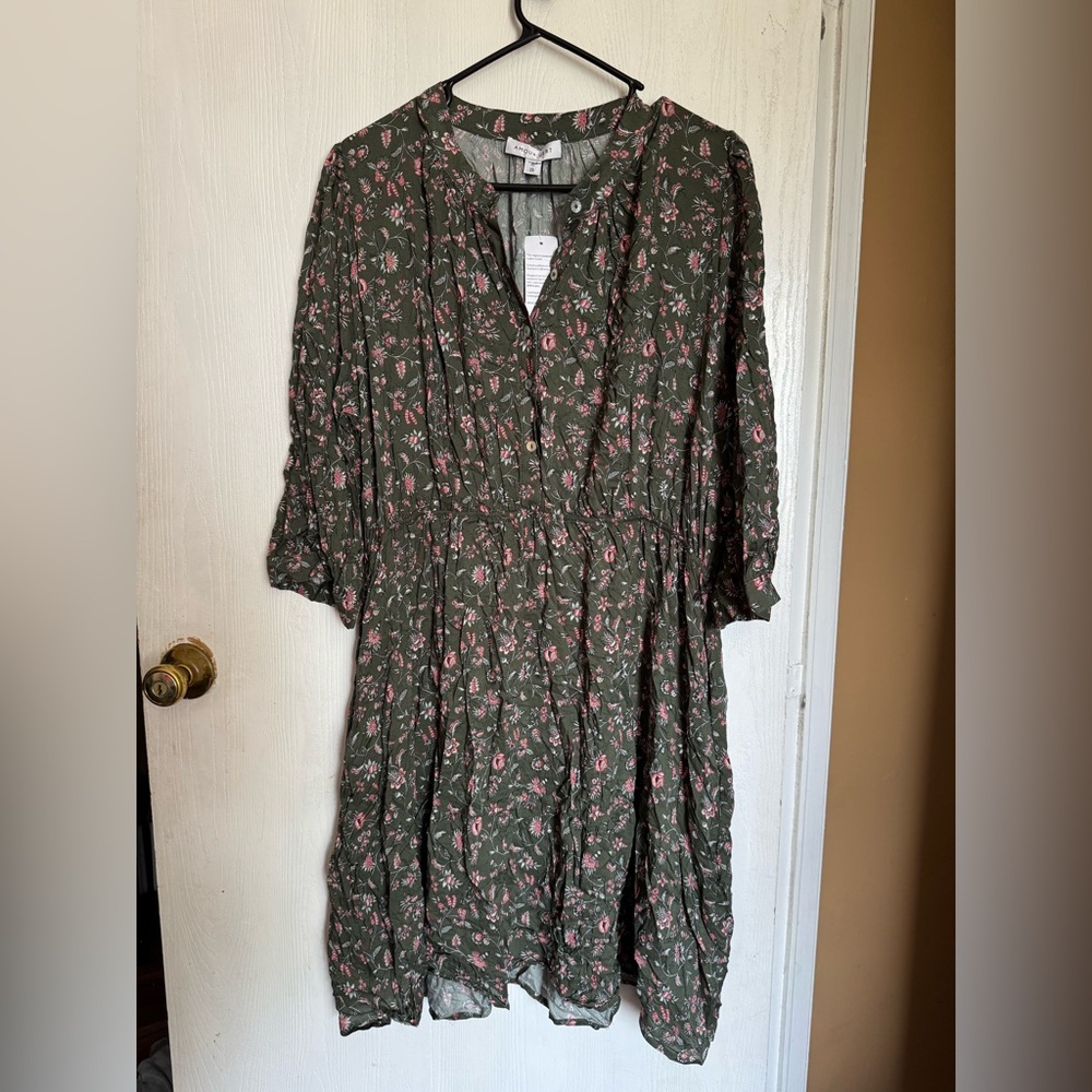 NWT Amour Vert “Arya” dress in Lago Green floral print, size 2X.